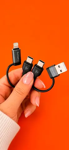 4-in-1 FAST CHARGING TYPE C Lightning Data Sync and Charging Cable Black 60W 1.2m Cellairis
