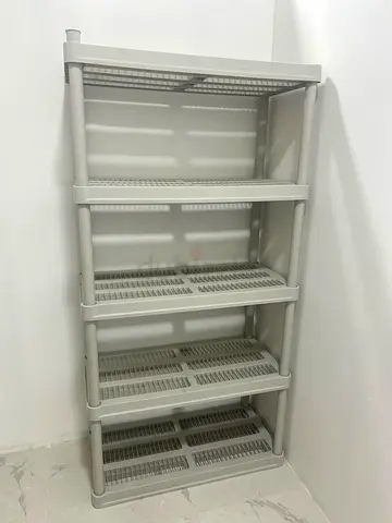 5-tier Plastic Storage Shelf - Light Grey, Good Condition