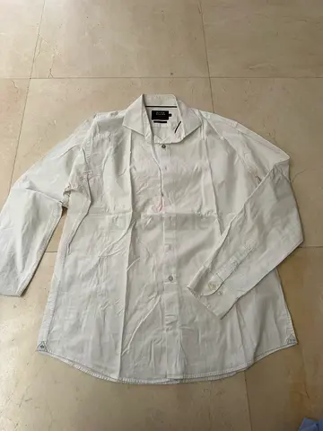 White long-sleeve men's dress shirt - size xxl slimfit( fits L size) riverwoods