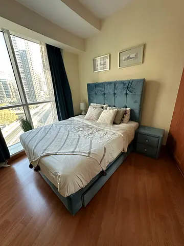 Queen Size Velvet Bed Set (160x200 cm) + High Headboard + Mattress + 3 Nightstands