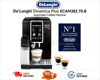 De'Longhi Dinamica Plus Coffee Machine, ECAM382.70.B, Excellent Condition, Original Box Accessories