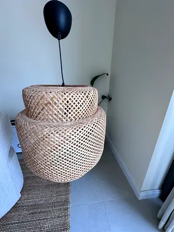 IKEA SINNERLIG 50 cm Bamboo Pendant Lamp - Natural
