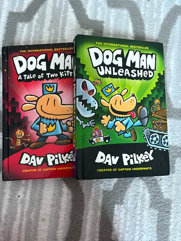 Dog Man Hardcover Books, Set of 2– Like New!