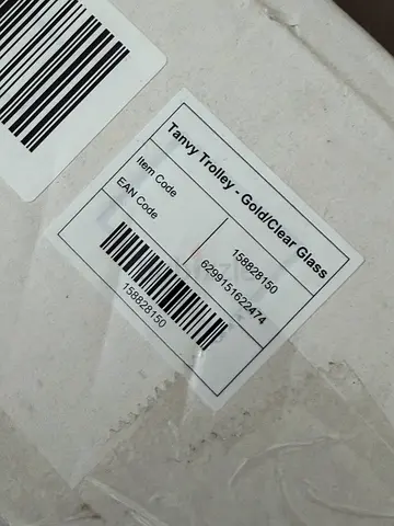 Gold/Clear Glass Trolley (Bar Trolley) - Brand New in Box