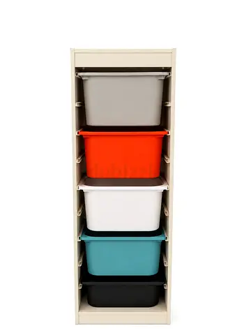 Storage unit with 5 bins