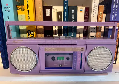 Vintage Purple Portable Cassette Player and Radio