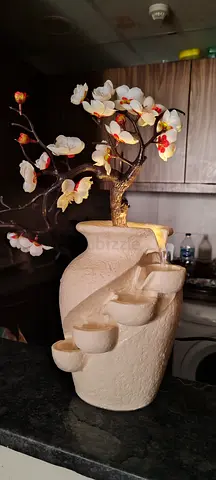 Decorative Ceramic Waterfall Planter with Artificial Orchid