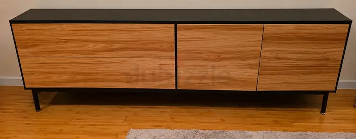 Modern low-profile wooden media console / TV cabinet - solid look