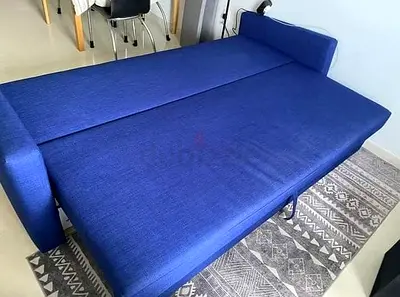 Blue Convertible Sofa Bed - Good Condition