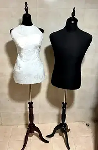 Pair of Adjustable Dress Forms / Tailor Mannequins - Male & Female