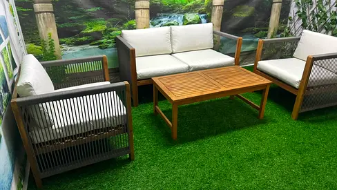 Wooden woven garden set..delivery possible