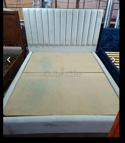 Upholstered Bed Frame with Channel-Tufted Headboard