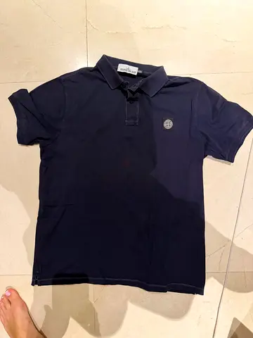 Stone Island navy polo shirt - men's medium