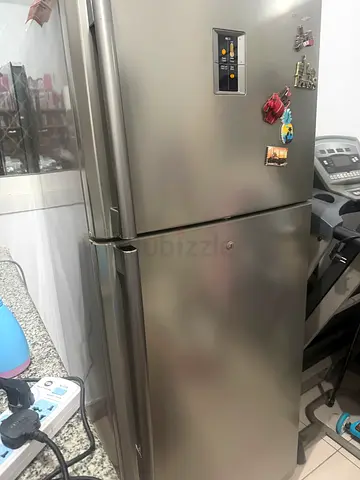 Stainless Steel Double-Door Refrigerator - Good Condition