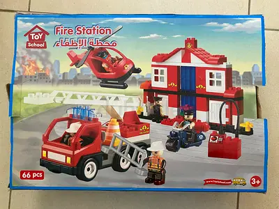 Toy School Fire Station Building Block Set 66pcs BRAND NEW