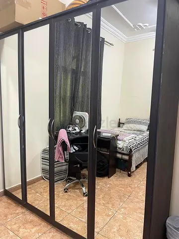 Dark Wood Storage Cabinet And shoe Self - Good Condition 2 beds 120×190cm with matress