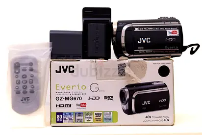 With Box - JVC Everio 80GB Hard Disk Handicam Camcorder - Like New