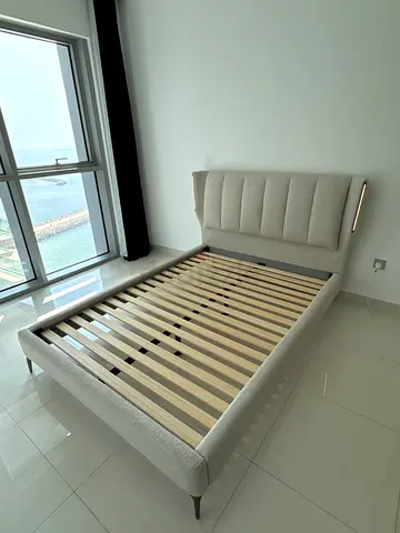 Queen size upholstered bed frame with headboard (140x200cm)
