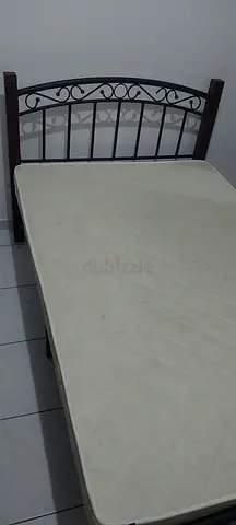 Queen size wooden bed frame with metal headboard - Just 1 year old - In very good condition