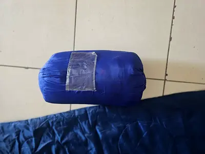 Lightweight blue sleeping bag with compact stuff sack - 2pcs
