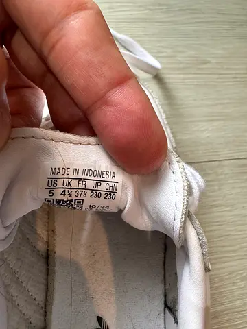 White Adidas sneakers, size US 5 / EU 37 (used)