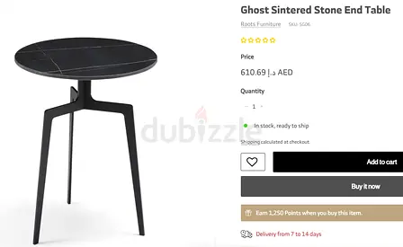 Ghost Sintered Stone End Table