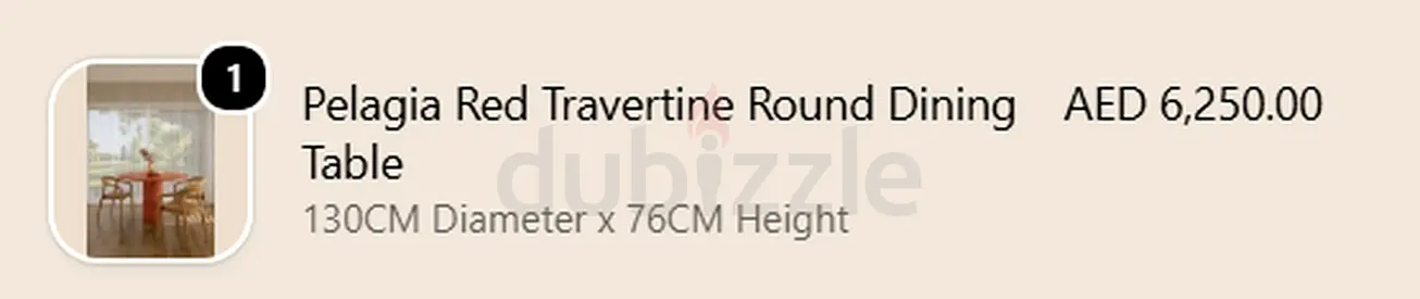 Pelagia Red Travertine Round Dining Table