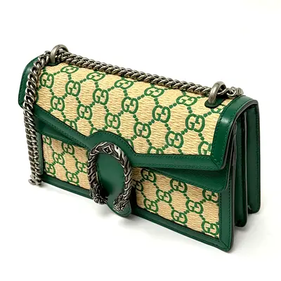 Gucci Medium Dionysus GG Monogram Azalea Calfskin Leather Shoulder Bag Green