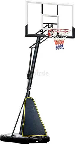 Portable adjustable basketball hoop with base and backboard