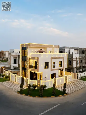 Modern villa for sale in Ajman 👈 Corner plot on two streets 👈 Al Zahiyah area, behind Al Khadman A villa with the finest finishes and decor, available for ownership by all nationalities 🇦🇪 👈 Two floor