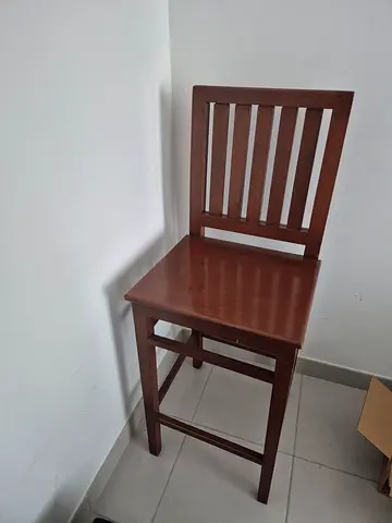 Solid Wood Dining Chair - Dark Brown, Good Condition