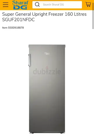Super General Upright Freezer 160L