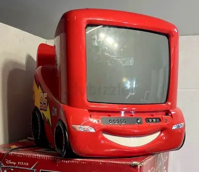 Disney Pixar Cars themed kids TV-shaped storage/display toy (Lightning McQueen style)