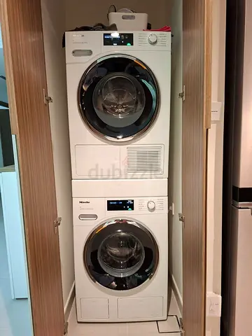 Stacked Miele 9KG Washer 9KG 💯 Dryer Separate Set Latest Model With Digital Clock 60x60 cm