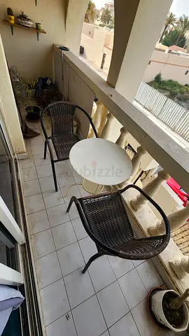 Balcony patio chair and table