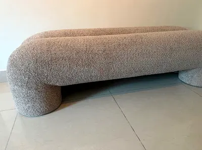 Ottoman Beige Boucle Fabric