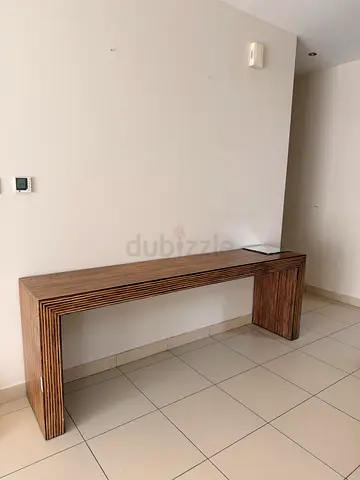 Solid Wood Low Bench / TV Console with Slatted Design