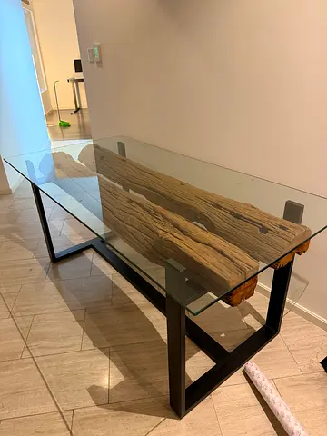 Homekode Avelle Railway wood dining table 180cm