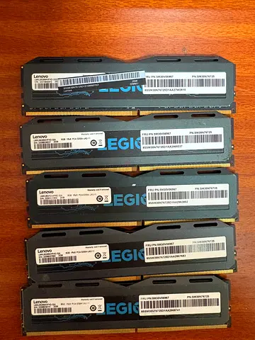 Set of 5 Lenovo/compatible DDR4 Desktop RAM sticks (used)