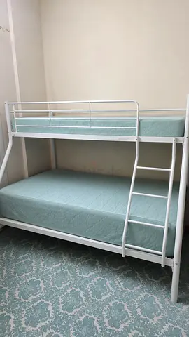 Wales Kids Bunk Bed - Metal Frame, 90x190 cm (White) & Mattress
