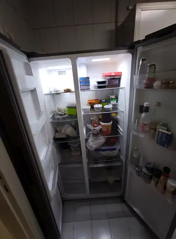 Large double-door refrigerator (working) - spacious interior