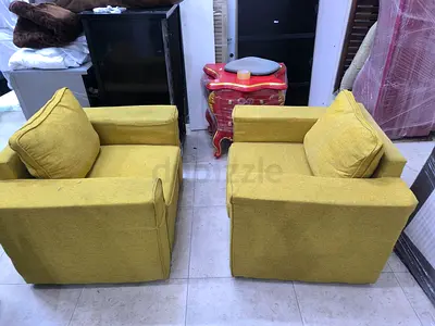 Mustard Yellow Armchair2 Comfortable Single Seater, Good Condition