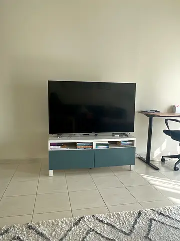 IKEA BESTÅ TV Bench / Console Table (White & Teal)
