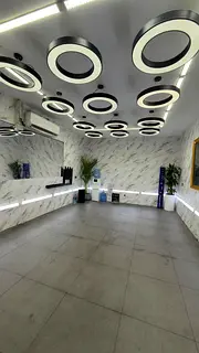 Space within car garage. Good for auto work, showroom, workshop or office