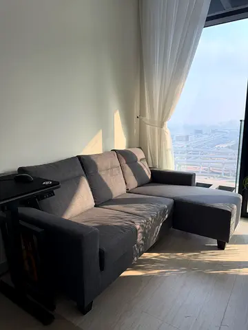 Light grey 3-seater fabric sofa in good condition
