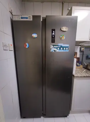 Large double-door refrigerator (working) - spacious interior