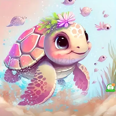 Animal Series Turtle 5D Diamond Painting Full Round Kit Frameless Rhinestone Decor Gift Birthday Pre