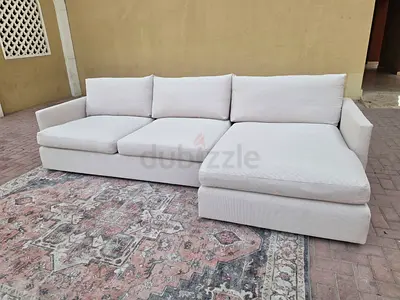 Excellent condition Crate&Barrel Lounge Deep feather filled L Shape Sofa Beige