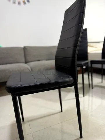Set of 4 Modern Black Dining Chairs - Good Condition