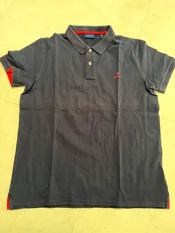 Men's grey polo shirt - casual short sleeve, size XL, gant